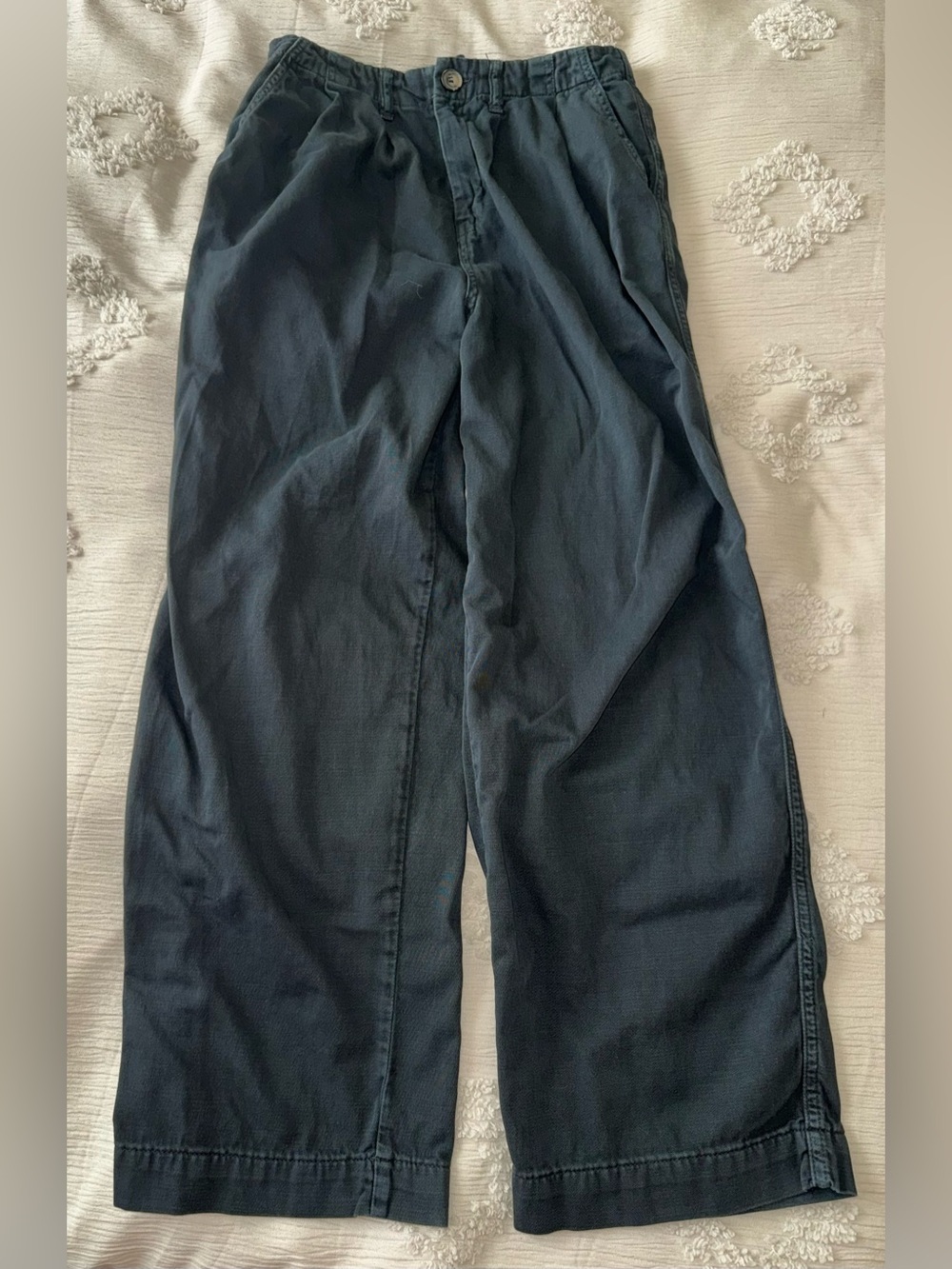 Free People Wide Leg Black Cotton Chinos